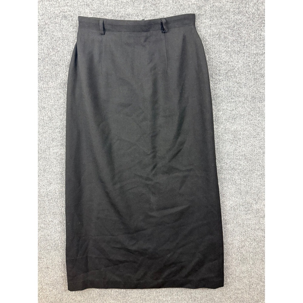 Talbots Womens Black 100% Pure New Wool Maxi Skirt Size 4 Straight Old Money EUC
